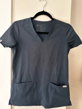 FIGS Slate Blue V-Neck Scrub Top XXS